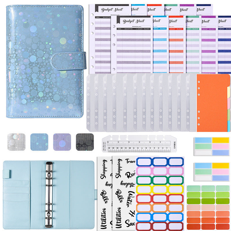 Wholesale Splicing Binder Leather PU Cash Budget Binder Notebook